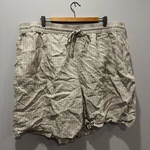Lands End Linen Striped Shorts